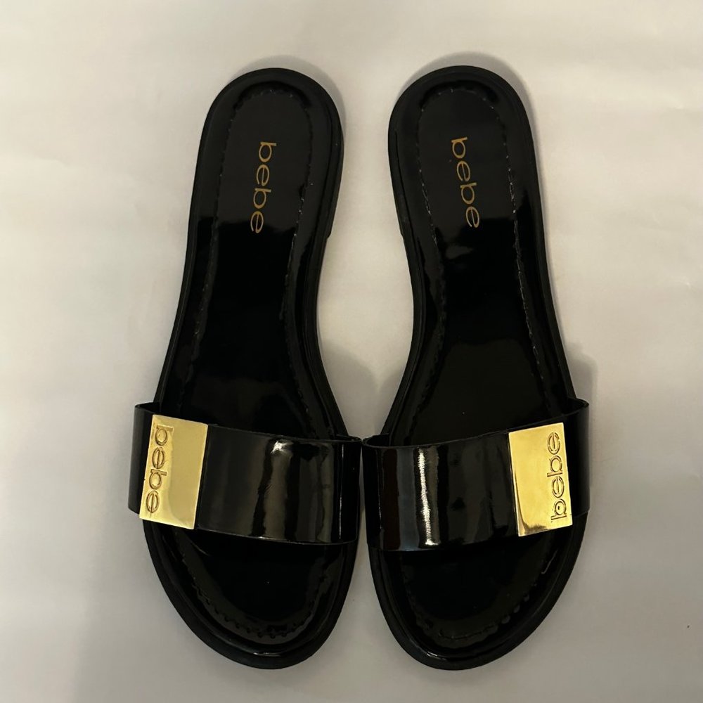 Gently Used - Bebe Women's Lania Slides Size 8 Black